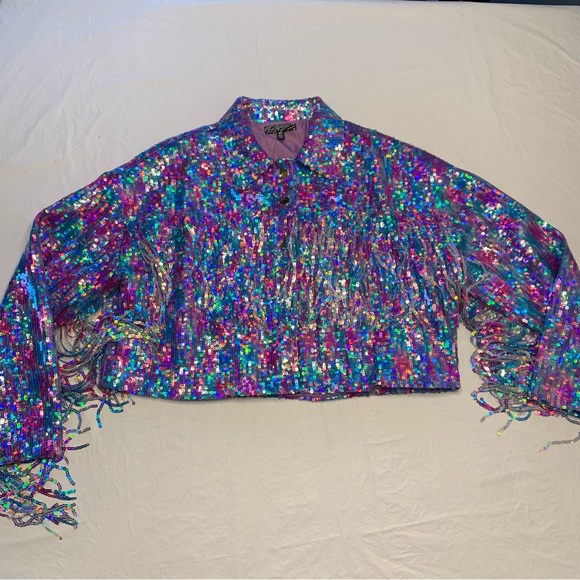 Dolls Kill Jackets & Blazers - Dolls Kill Lover Byce Sequin Fringe Jacket Women’s Medium New
